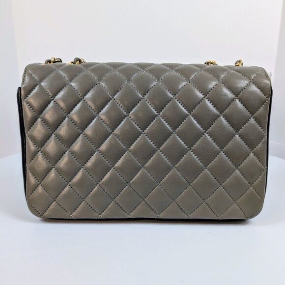 Chanel Two Tone Gray Navy Large Double Flap Bag - Picture 4 of 16